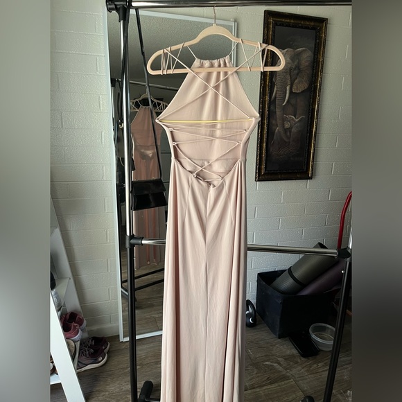 Strappy pink floor length dress - Picture 3 of 5